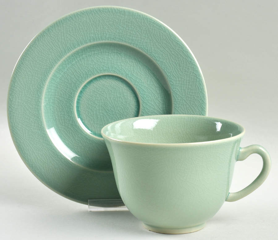 Basique Green Jumbo Cup & Saucer Set by Jars-France-1