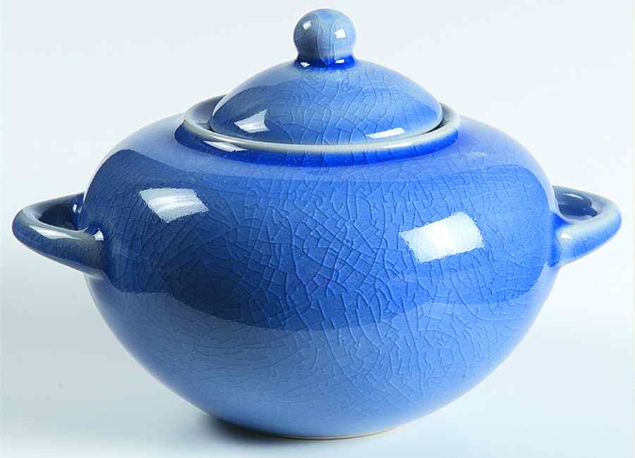 Basique Blue Sugar Bowl & Lid by Jars-France-1