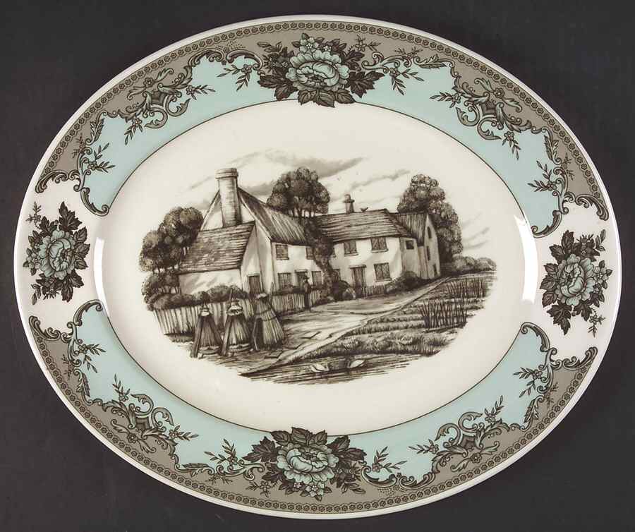 River Scenes 14" Oval Serving Platter by Johnson Brothers-1