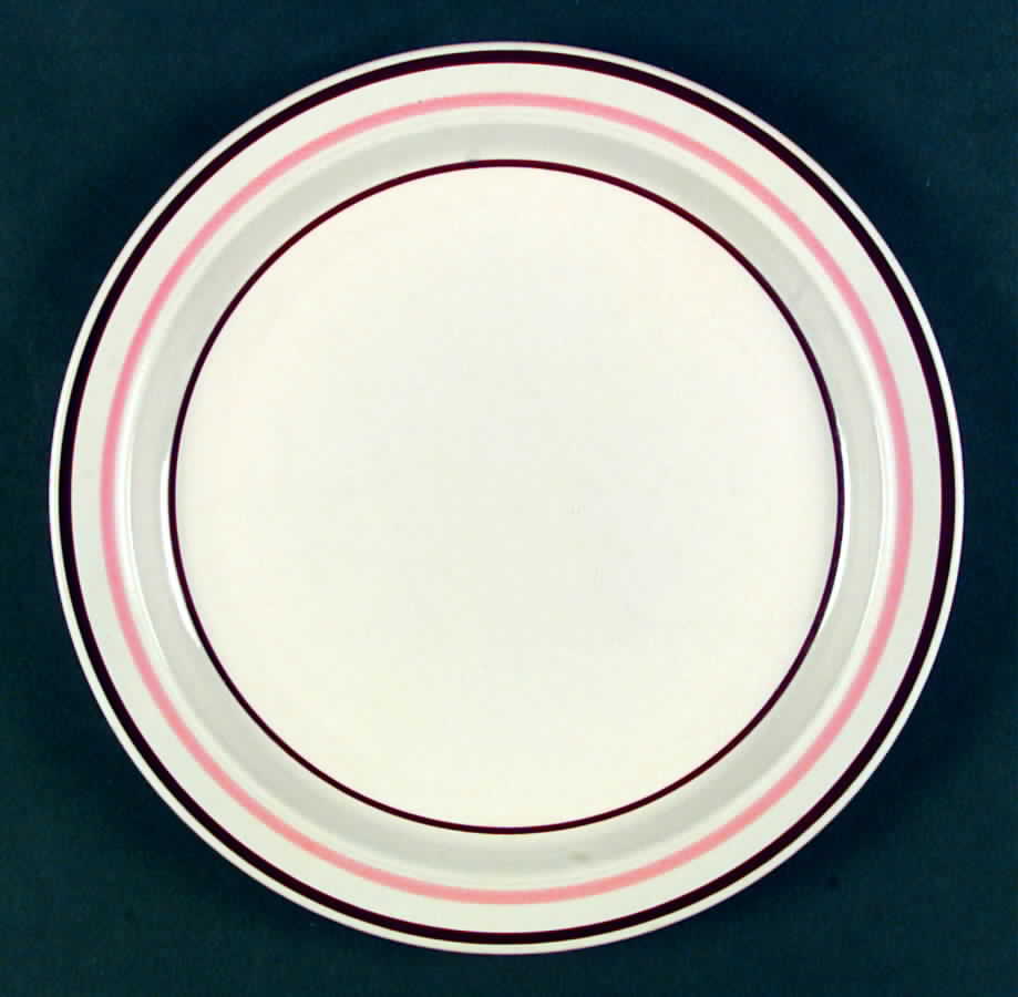 Simplicity (Brown & Coral Bands) Dinner Plate by Japan-1