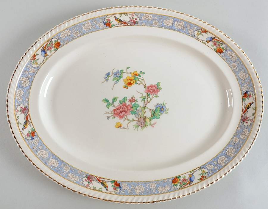 The Vigo (Ribbed, Old English) 15" Oval Serving Platter by Johnson Brothers-1