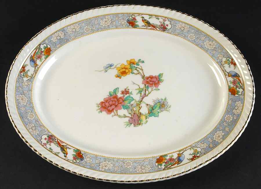 The Vigo (Ribbed, Old English) 12" Oval Serving Platter by Johnson Brothers-1