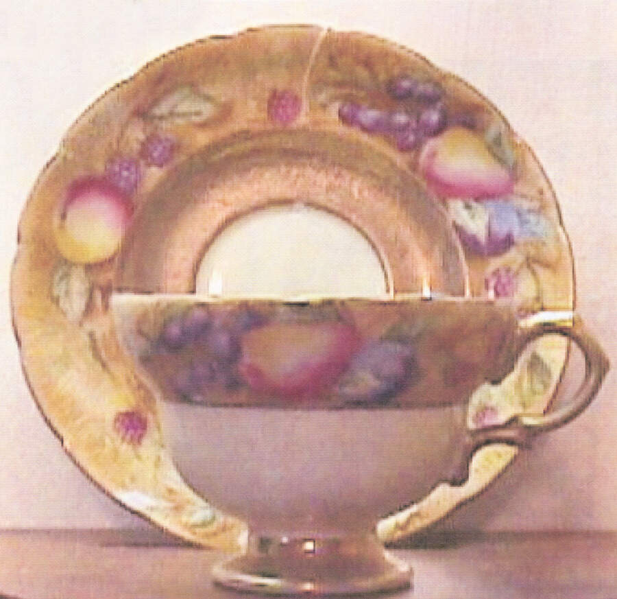 American Beauty Footed Cup & Saucer Set by Lefton-1