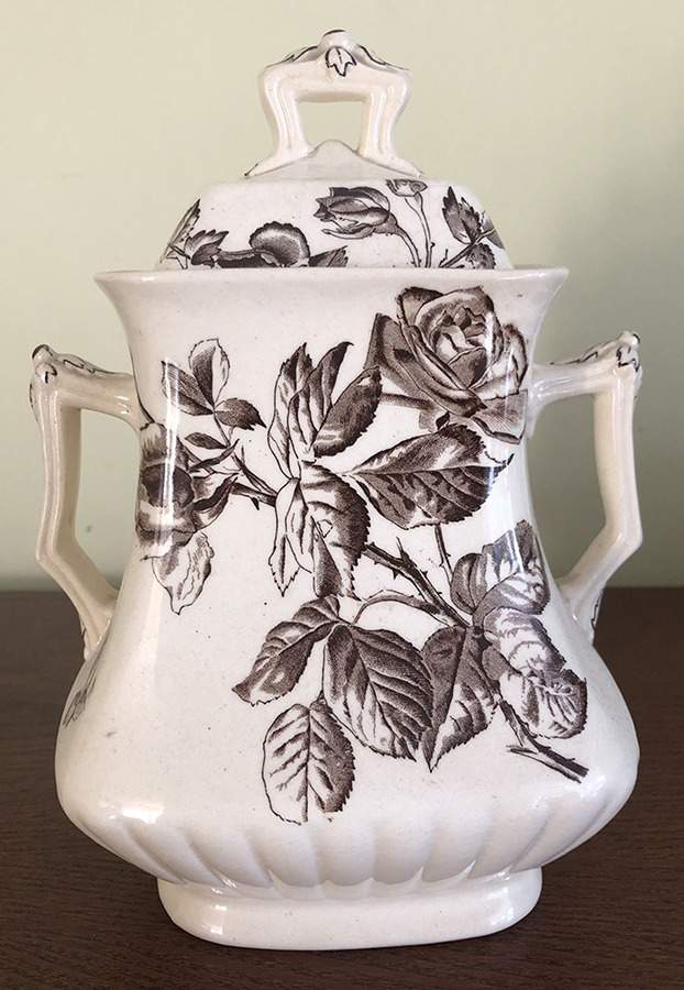 Our Roses Oversize Sugar Bowl & Lid by George Jones & Sons-1