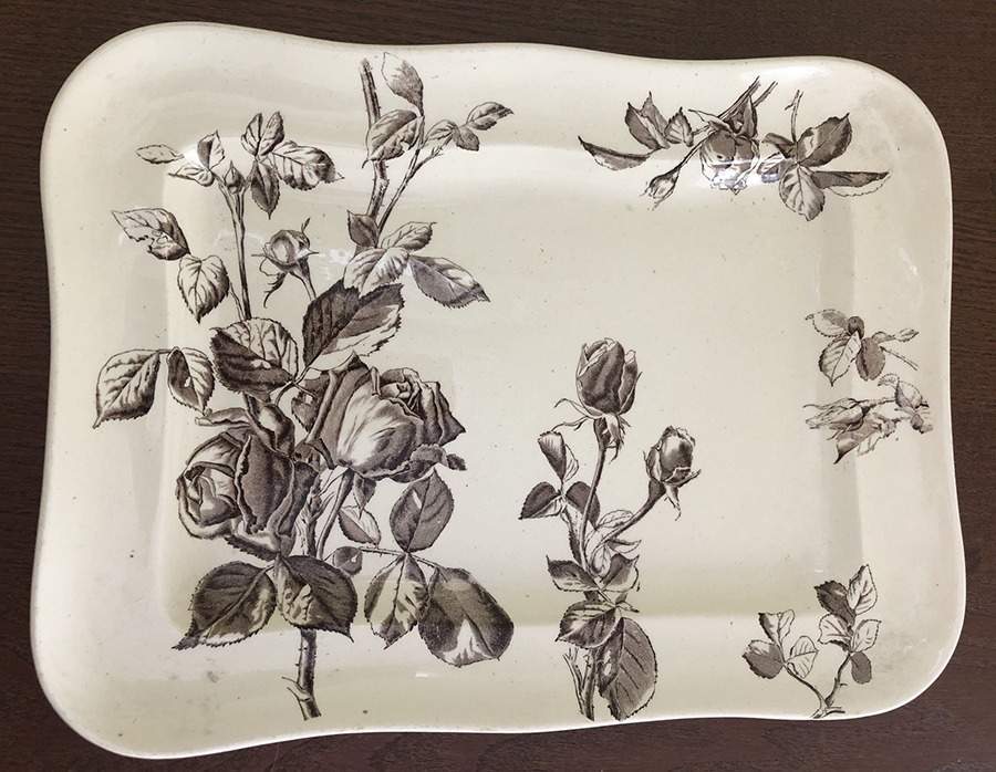 Our Roses 13" Rectangular Serving Platter by George Jones & Sons-1