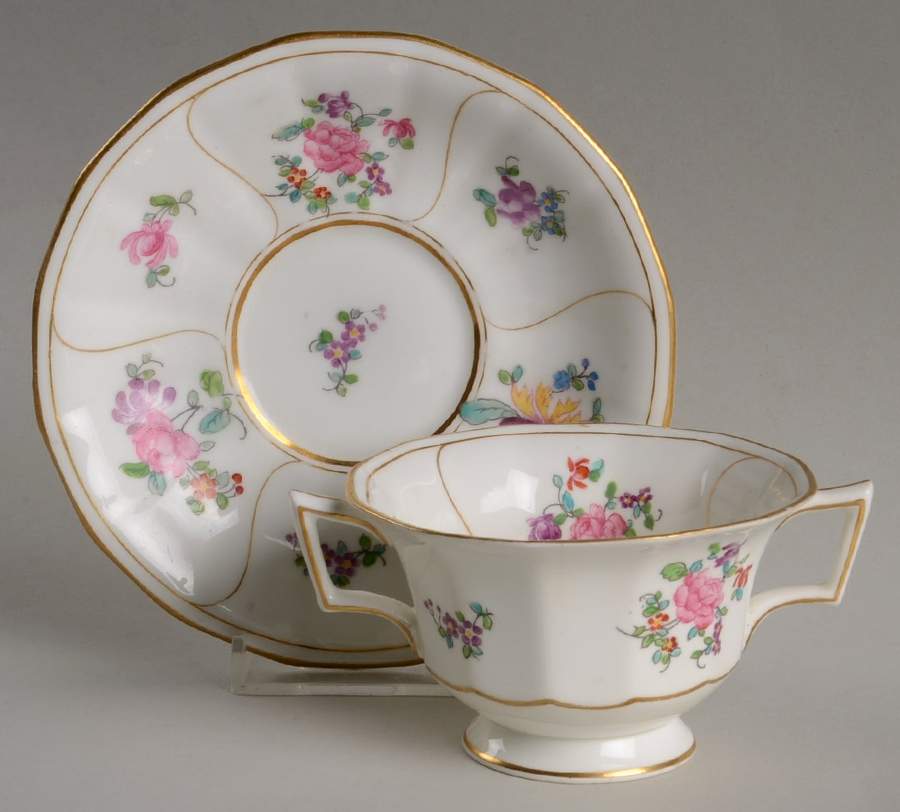23540 Footed Bouillon Cup & Saucer by George Jones & Sons-1