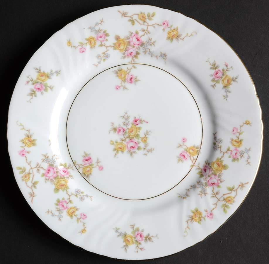 Thornrose (White, Verge) Salad Plate by Johann Haviland-1
