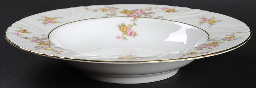 Thornrose (White, Verge) Rim Soup Bowl by Johann Haviland-1