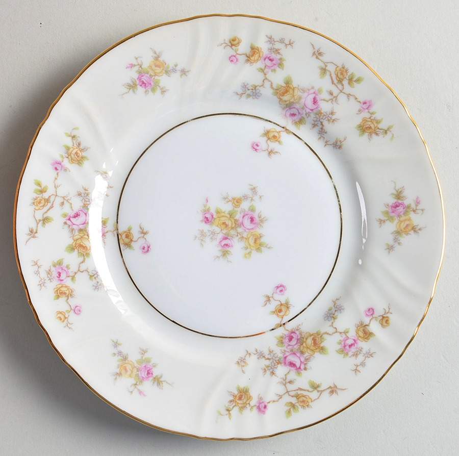 Thornrose (White, Verge) Bread & Butter Plate by Johann Haviland-1