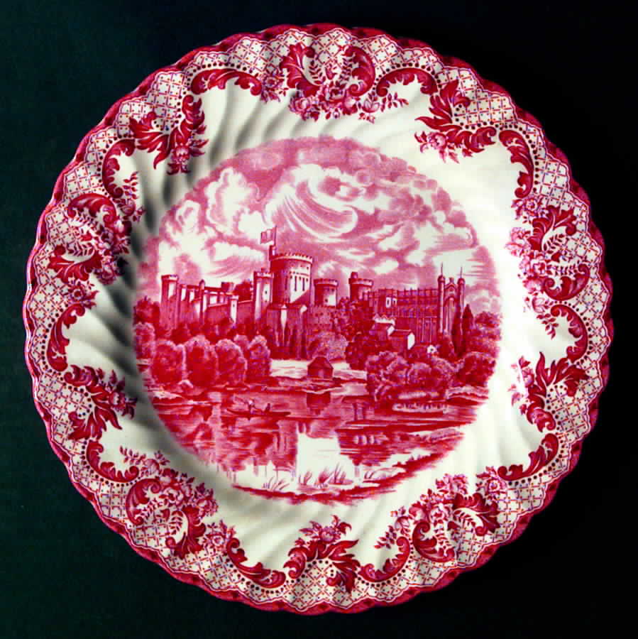 Royal Homes of Britain Red (Swirled) Dinner Plate by Johnson Brothers-1