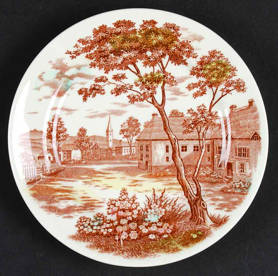 English Village (Brown Multicolor) Bread & Butter Plate by Japan-1