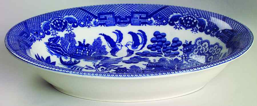 Blue Willow (Made In Japan) 10" Oval Vegetable Bowl by Japan-1