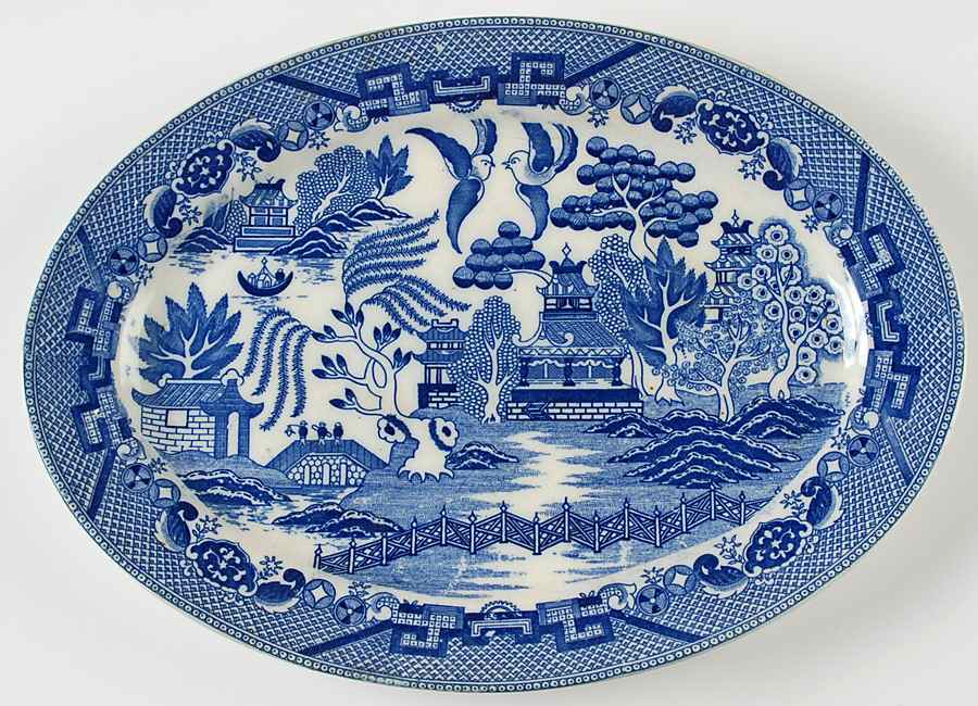 Blue Willow (Made In Japan) 12" Oval Serving Platter by Japan-1