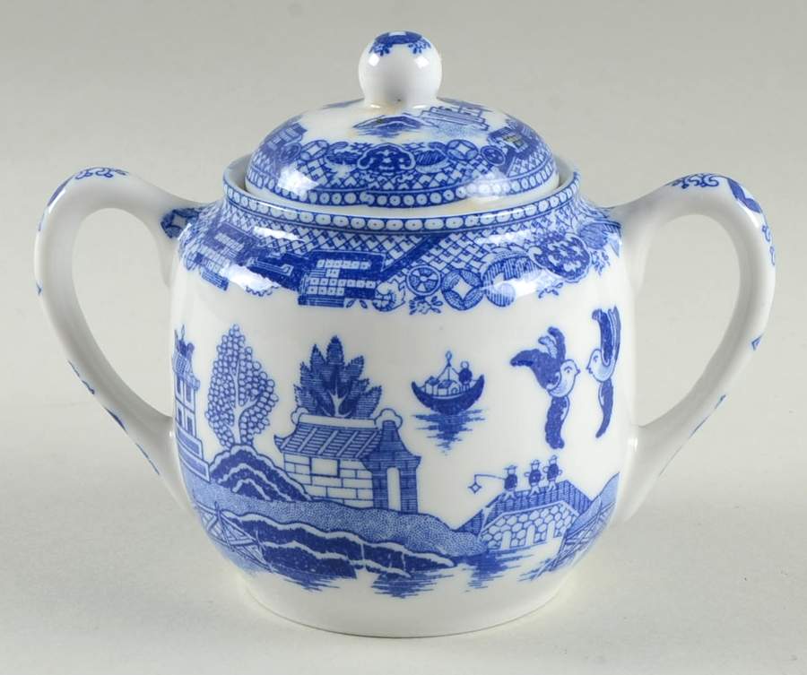 Blue Willow (Made In Japan) Mini Sugar Bowl & Lid by Japan-1
