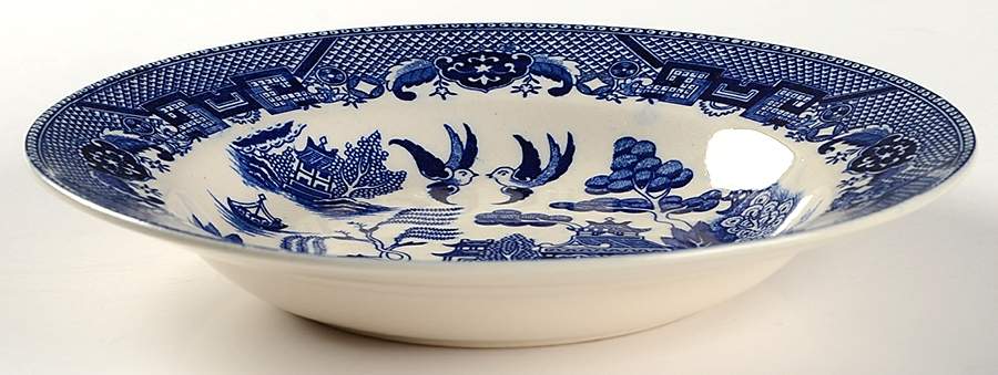 Blue Willow (Made In Japan) Large Rim Soup Bowl by Japan-1