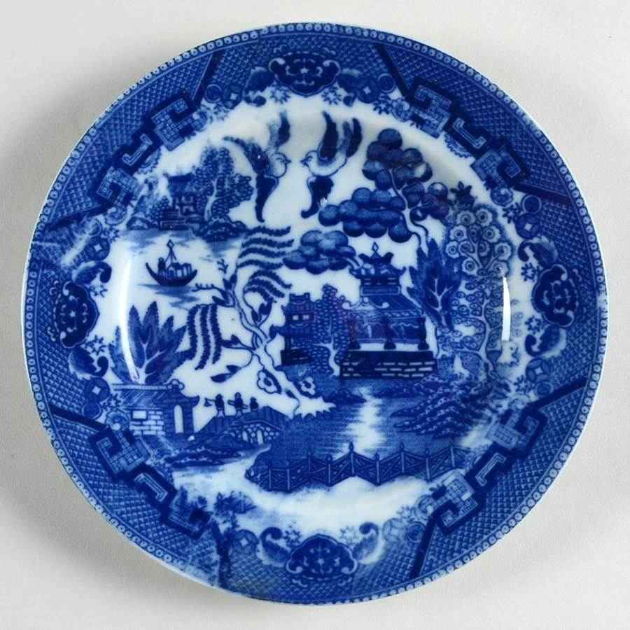 Blue Willow Flow Blue Bread & Butter Plate by Japan-1