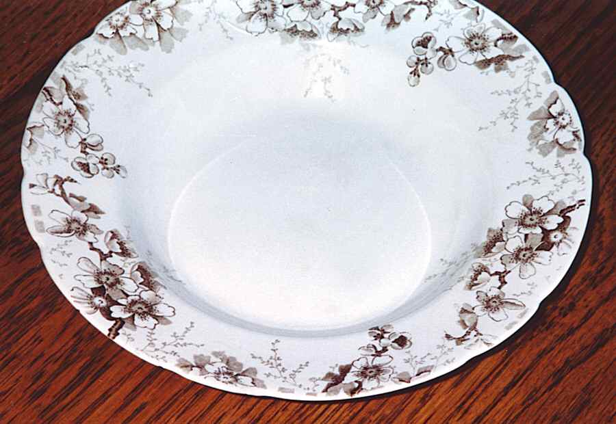 Peach   Brown Rim Soup Bowl by Johnson Brothers-1