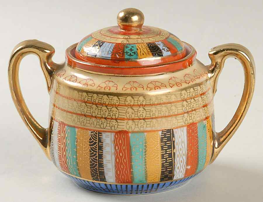 Thousand Faces Mini Sugar Bowl & Lid by Japan-1