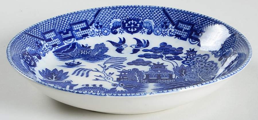 Old Blue Willow Coupe Soup Bowl by Japan-1