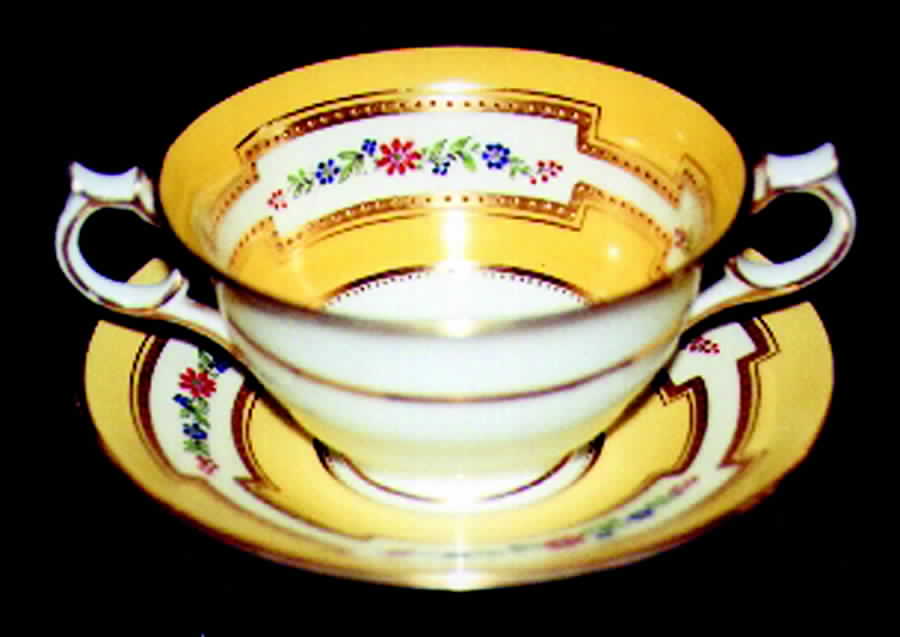 23403 Footed Bouillon Cup & Saucer by George Jones & Sons-1