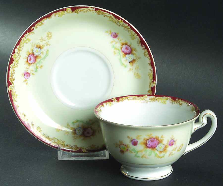 JAP223 Footed Cup & Saucer Set by Japan-1