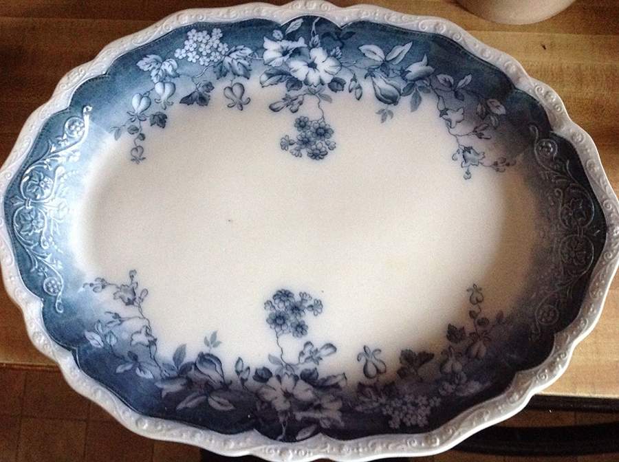 Clayton Blue Green 18" Oval Serving Platter by Johnson Brothers-1