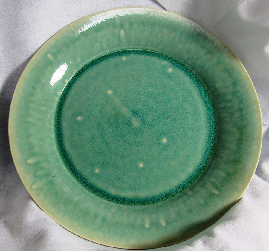 Tourron Jade 15" Deep Round Platter by Jars-France-1