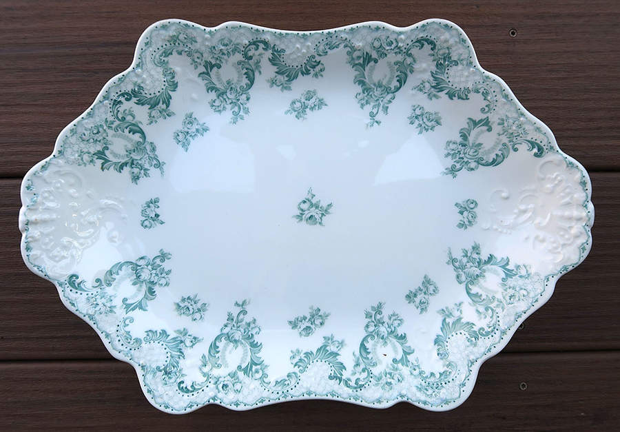 Cloverly Blue Green 14" Oval Serving Platter by Johnson Brothers-1