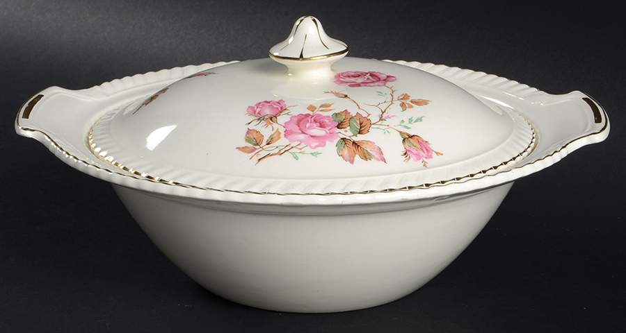 Miniver Rose Round Covered Vegetable by Johnson Brothers-1