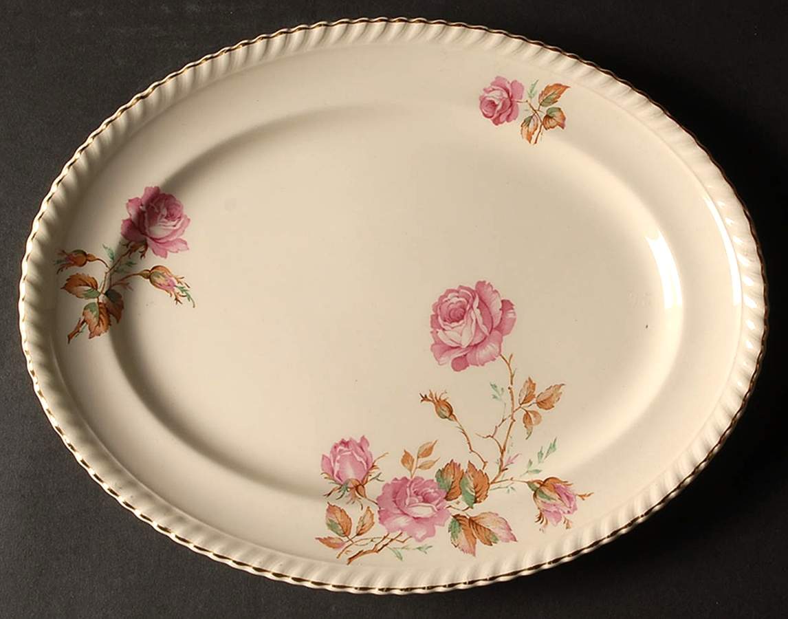 Miniver Rose 11" Oval Serving Platter by Johnson Brothers-1