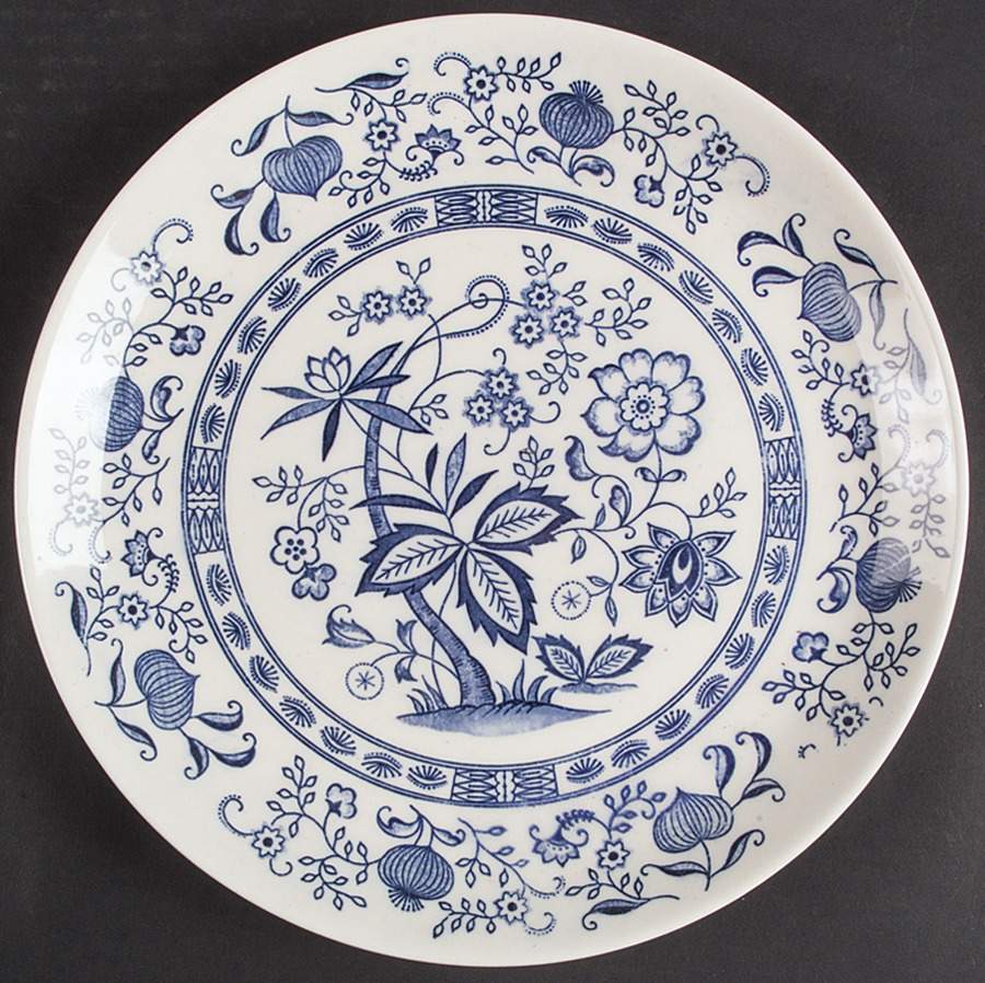 Blue Leaf 11" Chop Plate (Round Platter) by Japan-1