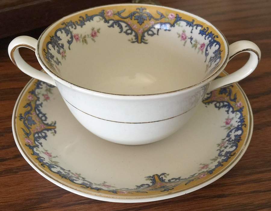 JB590 Footed Cream Soup Bowl & Saucer Set by Johnson Brothers-1