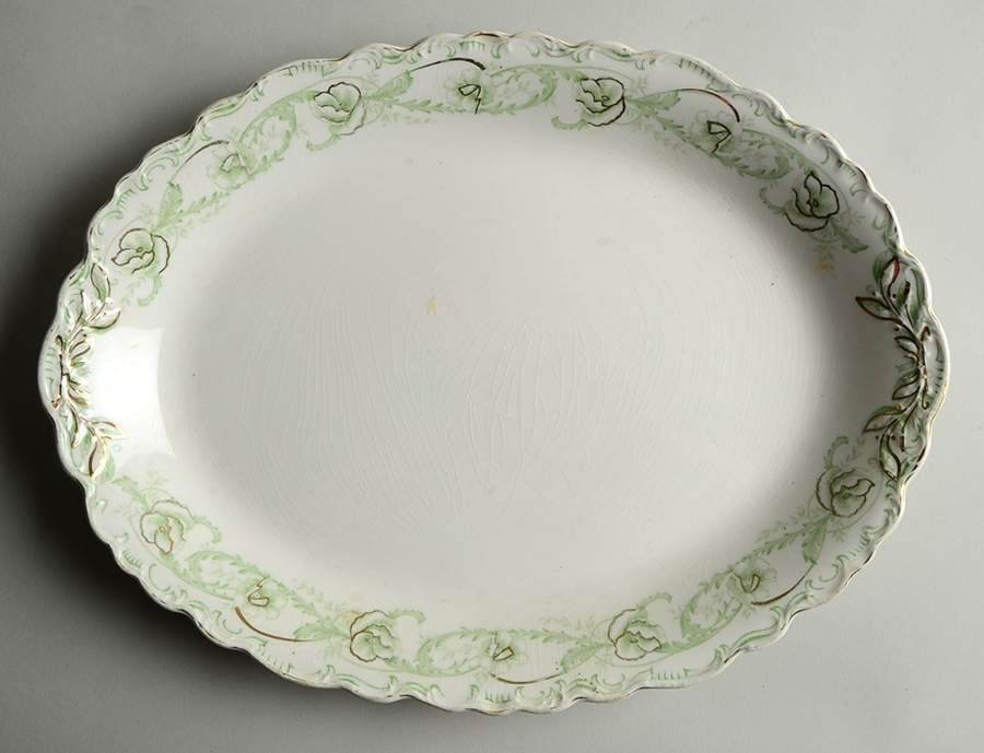 Marlboro Green 14" Oval Serving Platter by Johnson Brothers-1