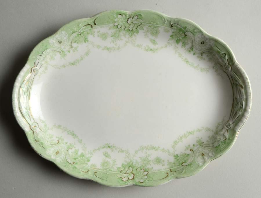 Marlboro Green 10" Oval Serving Platter by Johnson Brothers-1