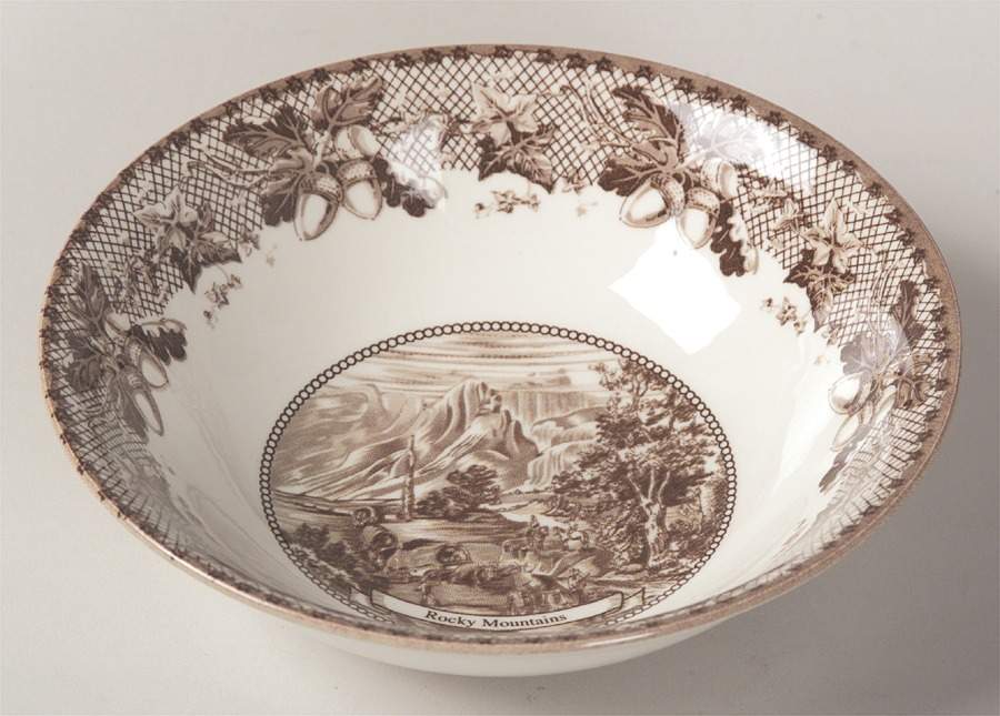 Historic America Brown II (2002, 2003) Soup/Cereal Bowl by Johnson Brothers-1