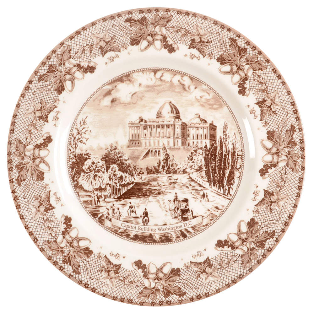Historic America Brown II (2002, 2003) Dinner Plate by Johnson Brothers-1