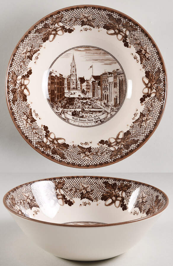 Historic America Brown II (2002, 2003) 8" Round Vegetable Bowl by Johnson Brothers-1