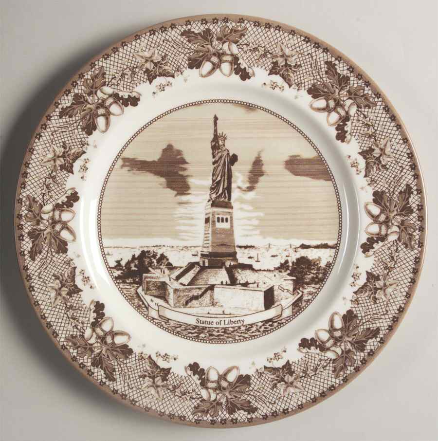 Historic America Brown II (2002, 2003) Accent Dinner Plate by Johnson Brothers-1