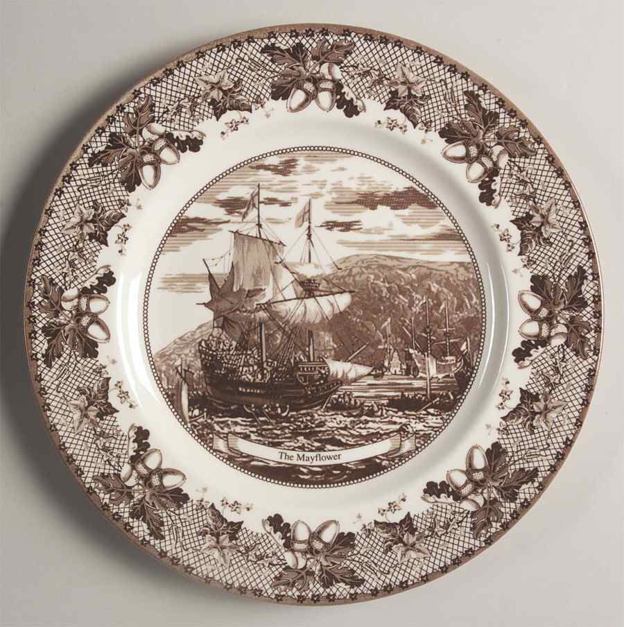 Historic America Brown II (2002, 2003) Accent Dinner Plate by Johnson Brothers-1