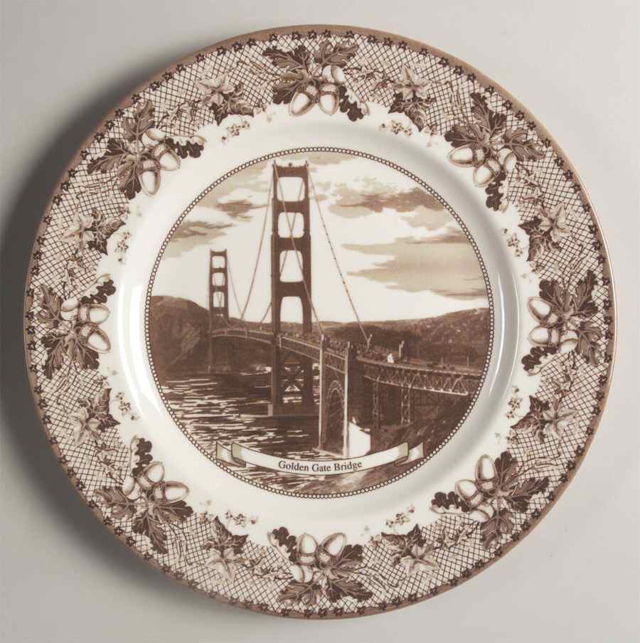 Historic America Brown II (2002, 2003) Accent Dinner Plate by Johnson Brothers-1
