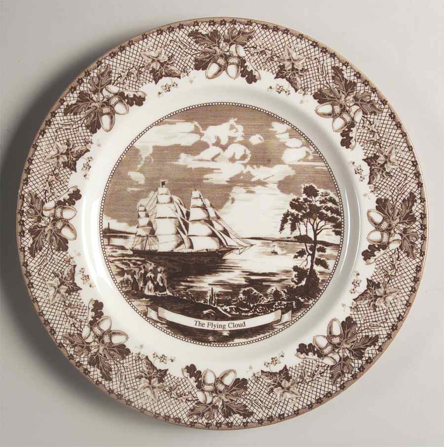 Historic America Brown II (2002, 2003) Accent Dinner Plate by Johnson Brothers-1