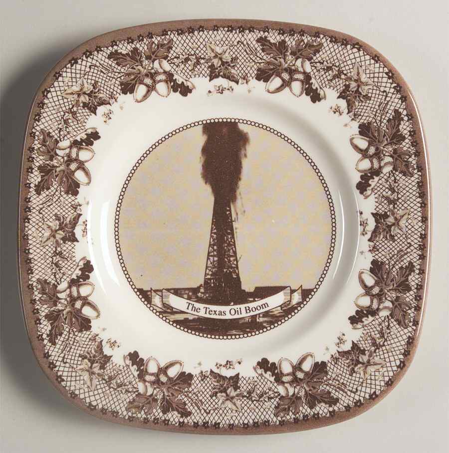 Historic America Brown II (2002, 2003) Square Salad Plate by Johnson Brothers-1