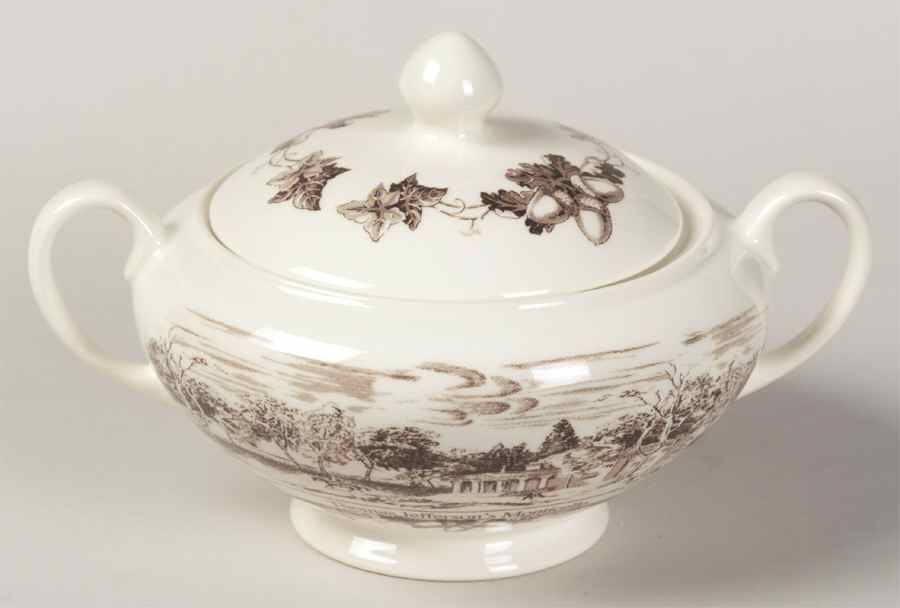 Historic America Brown II (2002, 2003) Sugar Bowl & Lid by Johnson Brothers-1