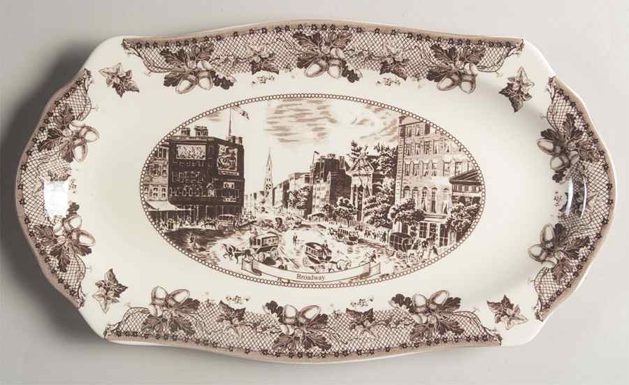 Historic America Brown II (2002, 2003) Large Sandwich Tray by Johnson Brothers-1