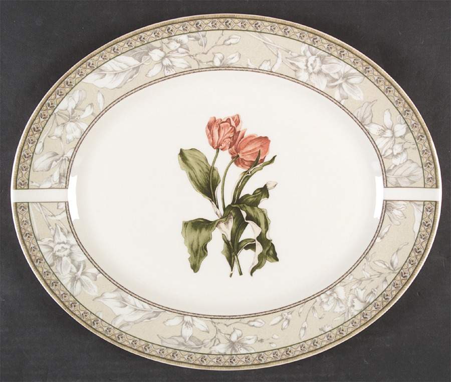 Enchanted Garden 14" Oval Serving Platter by Johnson Brothers-1