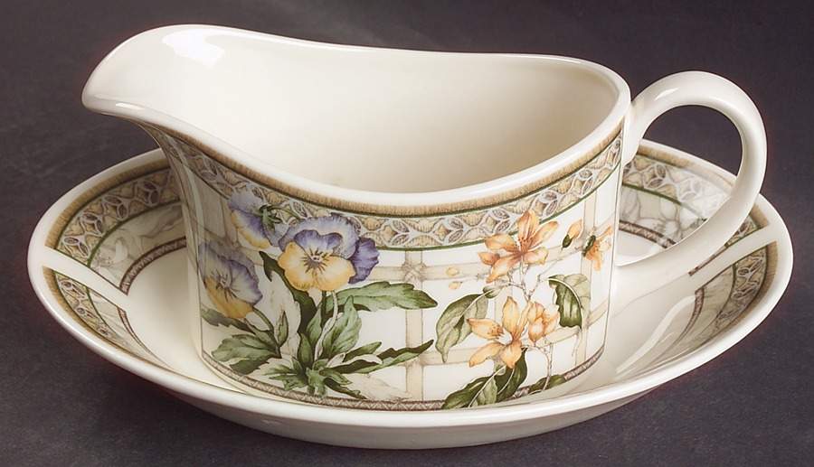Enchanted Garden Gravy Boat & Underplate by Johnson Brothers-1