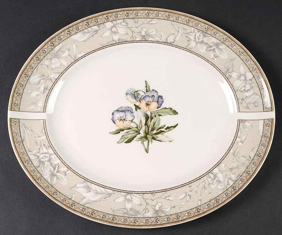 Enchanted Garden 12" Oval Serving Platter by Johnson Brothers-1