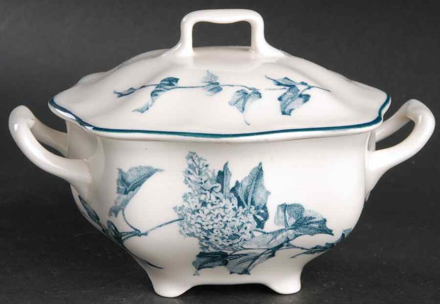 Hydrangea Blue Sugar Bowl & Lid by Johnson Brothers-1