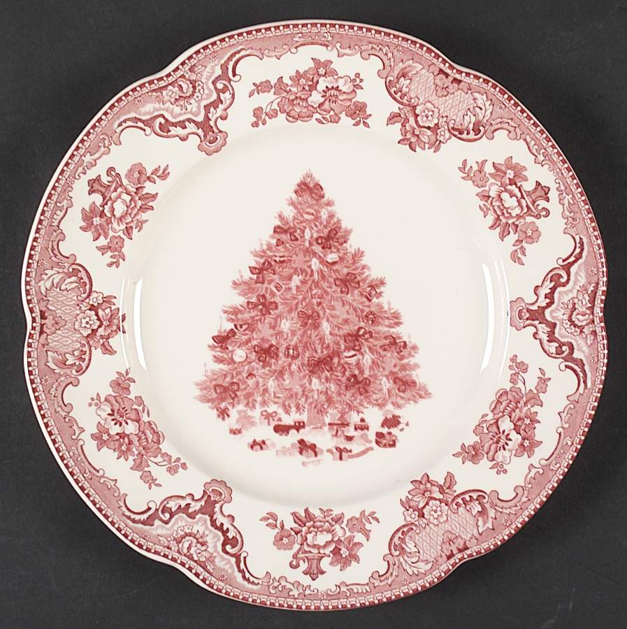 Old Britain Castles Pink Christmas(Made in England Dinner Plate by Johnson Brothers-1