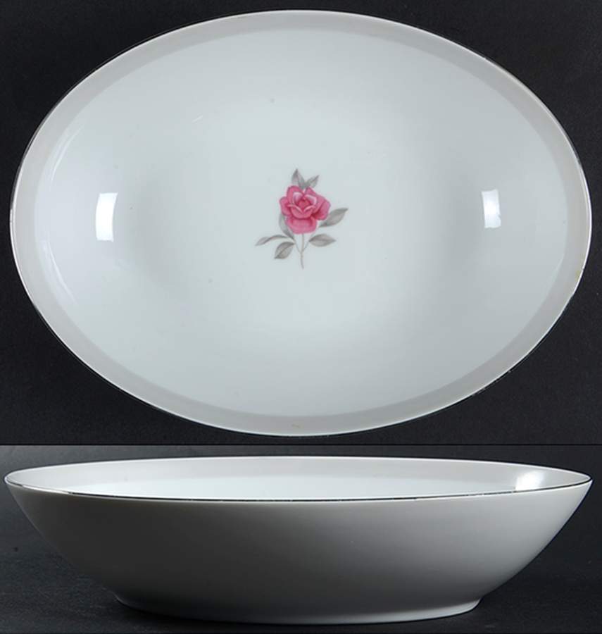 Red Rose 10" Oval Vegetable Bowl by Japan-1